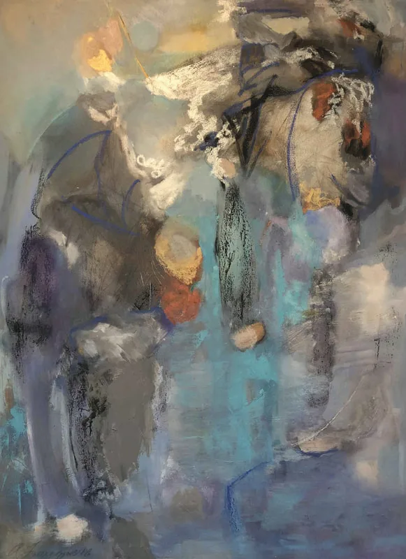 Circus, Anne Leveque Abstract Oil