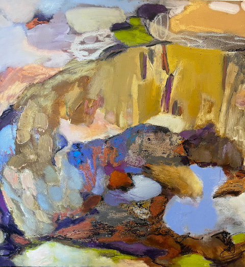 Desert Canyon, Anne Leveque Abstract Oil