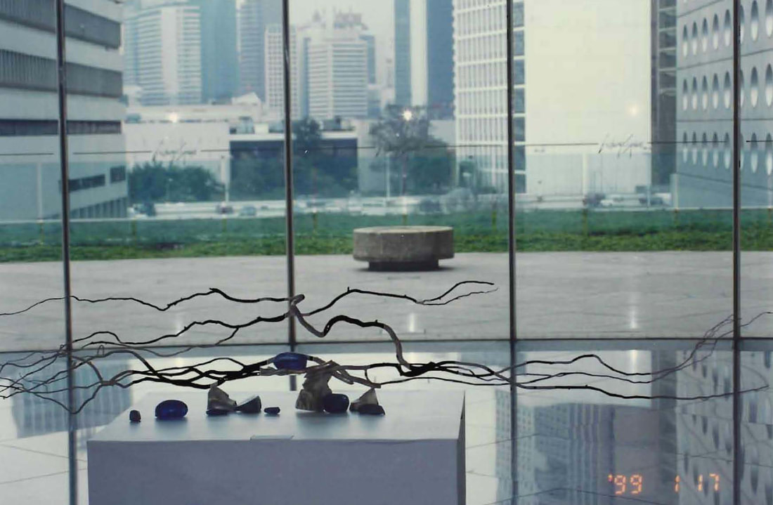 Abstract bronze sculpture of brances