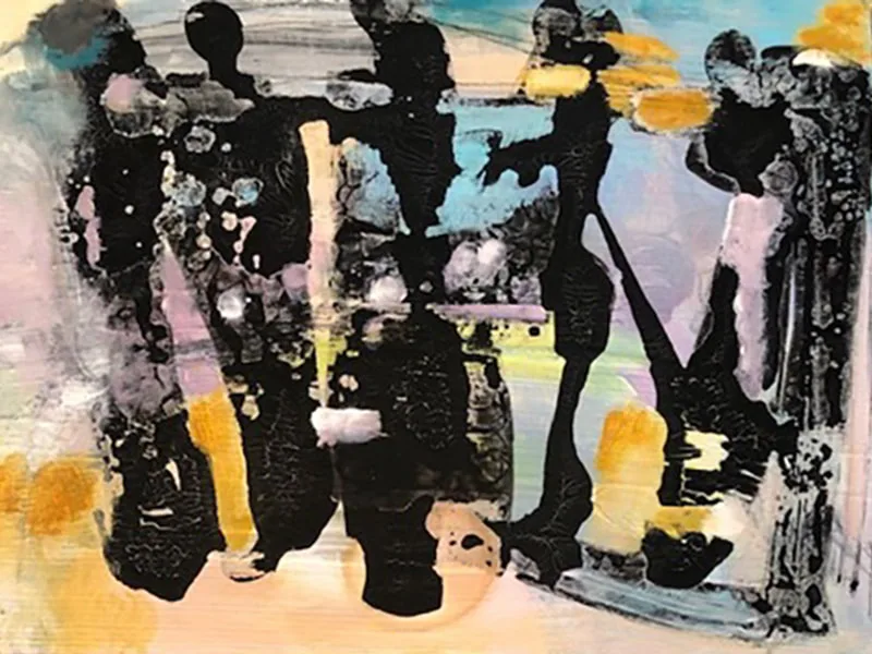 Sisters, Anne Leveque Abstract Oil